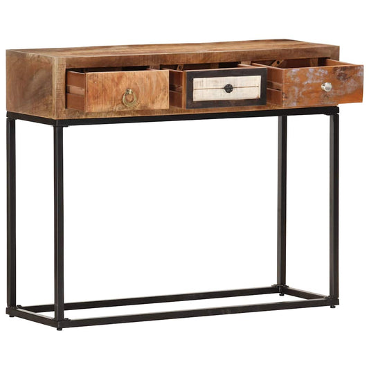 286511 vidaXL Console Table Gold 90x30x75 cm Solid Reclaimed Wood