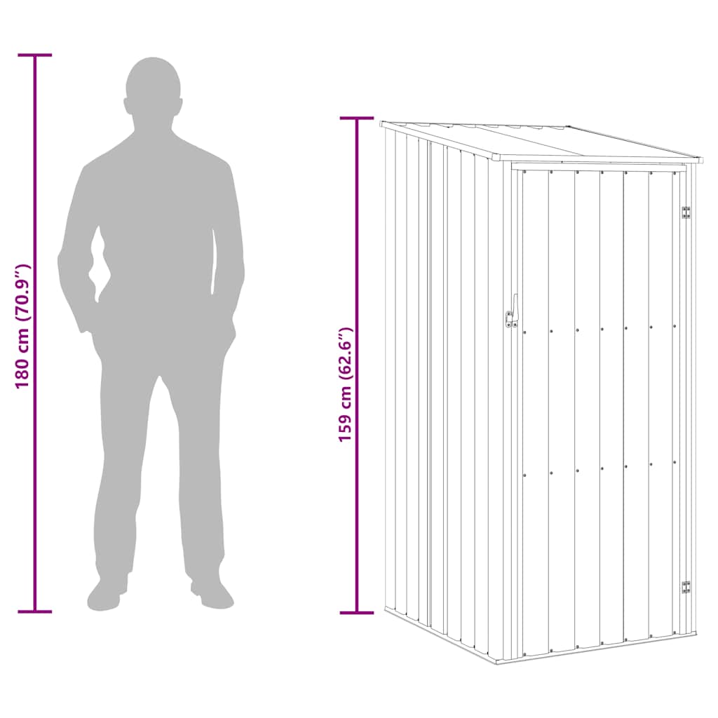 vidaXL Garden Shed Green 87x98x159 cm Galvanised Steel