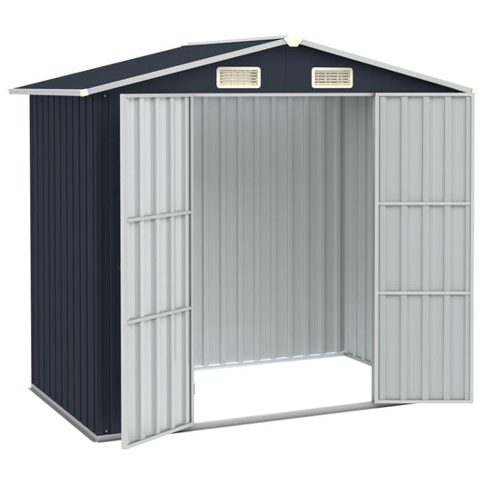 46299 vidaXL Garden Shed Anthracite 205x129x183 cm Galvanised Steel