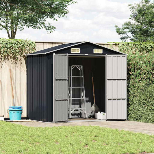 vidaXL Garden Shed Anthracite 205x129x183 cm Galvanised Steel
