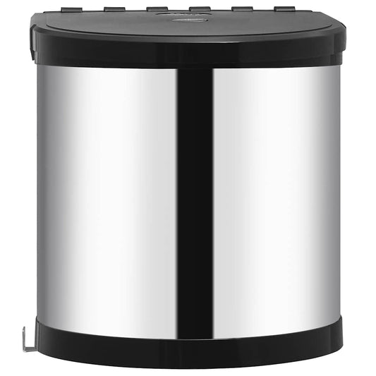 vidaXL Kitchen Built-in Dust Bin Stainless Steel 8 L
