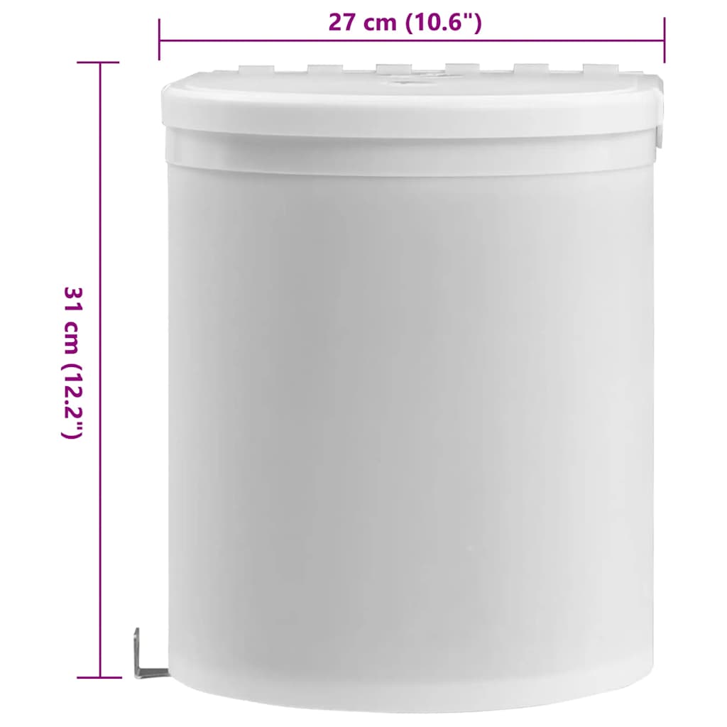 vidaXL Kitchen Built-in Dust Bin Plastic 12 L