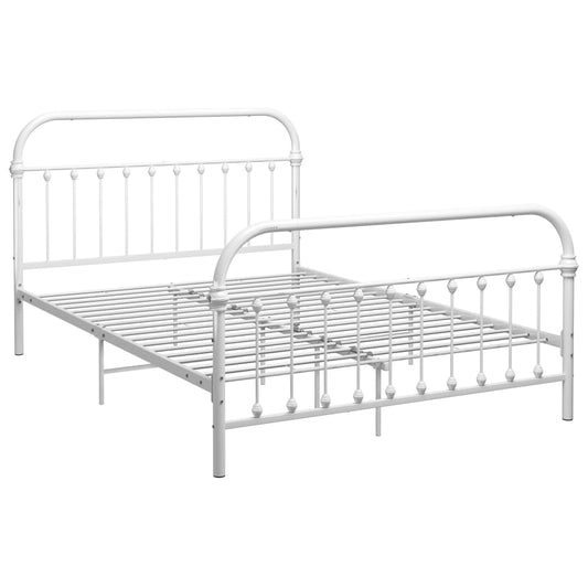 284495 vidaXL Bed Frame without Mattress White Metal 140x200 cm