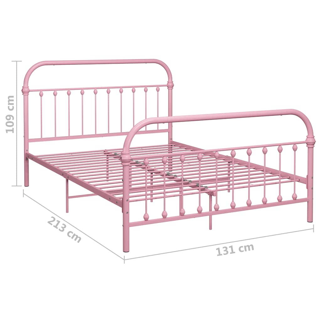 vidaXL Bed Frame without Mattress Pink Metal 120x200 cm