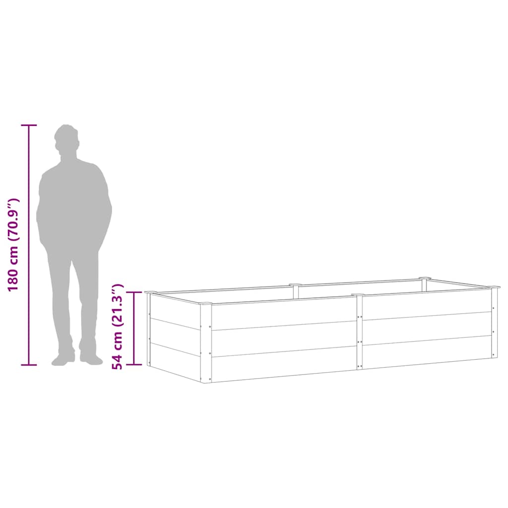 vidaXL Garden Raised Bed 250x100x54 cm WPC Grey