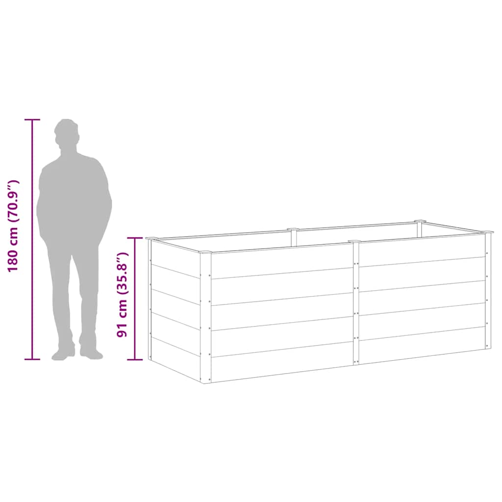 vidaXL Garden Raised Bed 250x100x91 cm WPC Grey