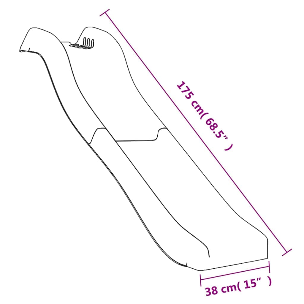 vidaXL Play Slide Blue 175x38x23 cm Polypropylene