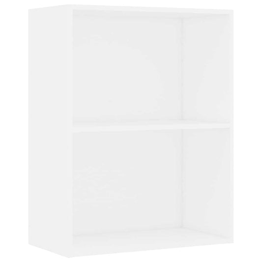 vidaXL 2-Tier Book Cabinet White 60x30x76.5 cm Engineered Wood