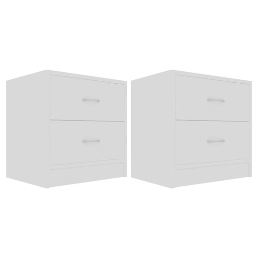 vidaXL Bedside Cabinets 2 pcs White 40x30x40 cm Engineered Wood