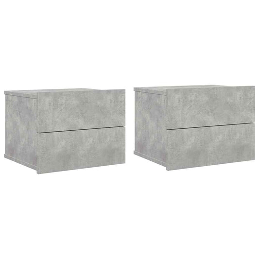 vidaXL Bedside Cabinets 2 pcs Concrete Grey 40x30x30cm Engineered Wood
