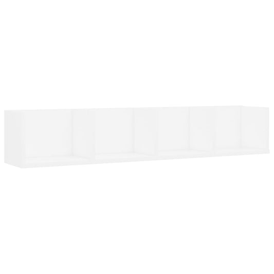 vidaXL CD Wall Shelf White 100x18x18 cm Engineered Wood