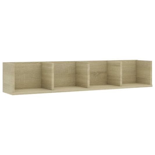 vidaXL CD Wall Shelf Sonoma Oak 100x18x18 cm Engineered Wood