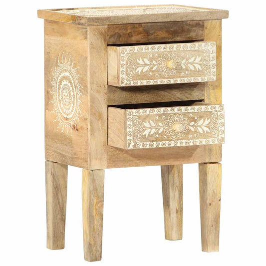286161 vidaXL Hand Painted Bedside Cabinet 40x30x60 cm Solid Mango Wood