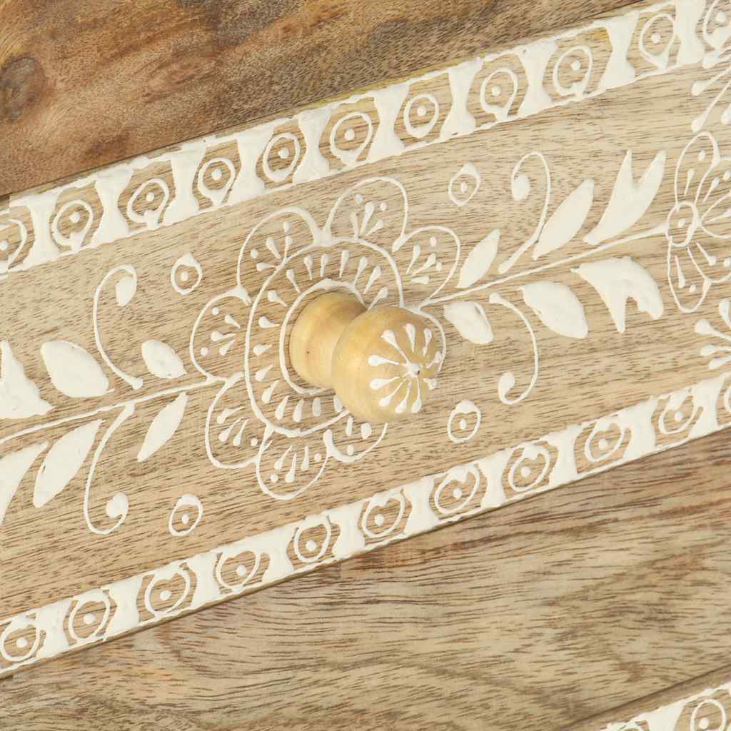 286161 vidaXL Hand Painted Bedside Cabinet 40x30x60 cm Solid Mango Wood