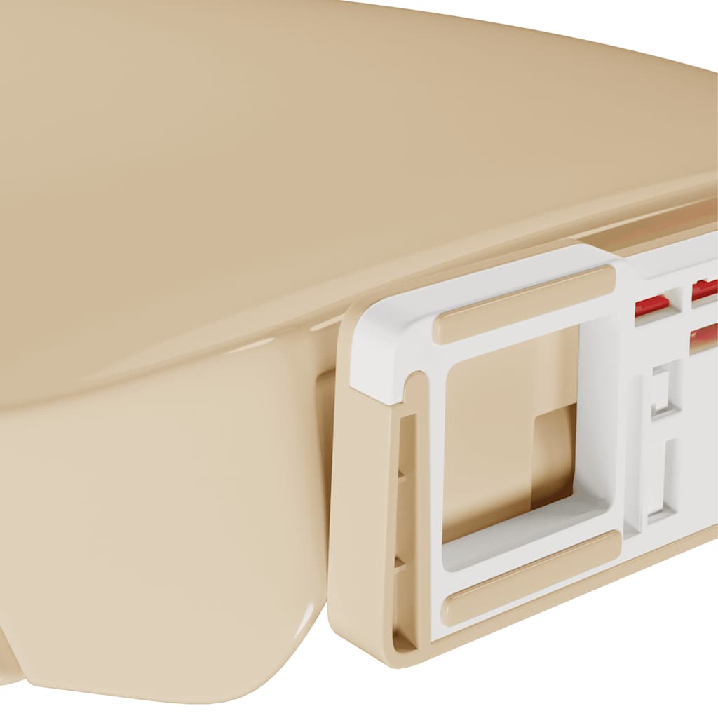 vidaXL Soft-Close Toilet Seat Quick Release Beige Oval