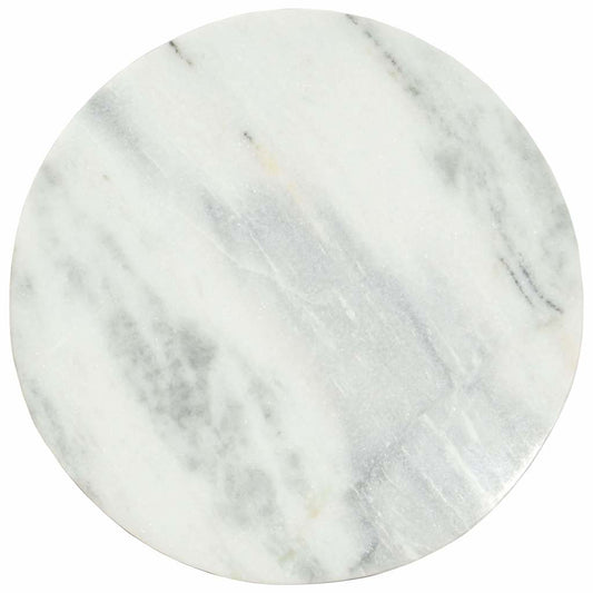 286410 vidaXL Coffee Table White and Black Ø65 cm Real Solid Marble
