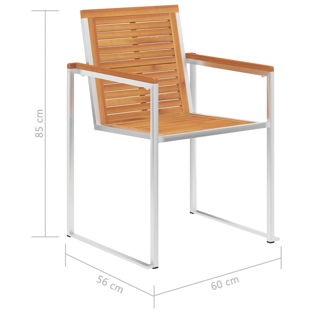 vidaXL Garden Chair | Set of 2 | Teak Look | Solid Acacia Wood with oil finish
