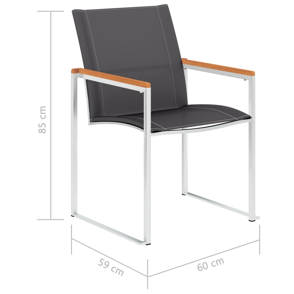 vidaXL Garden Chair | Set of 2 | Grey