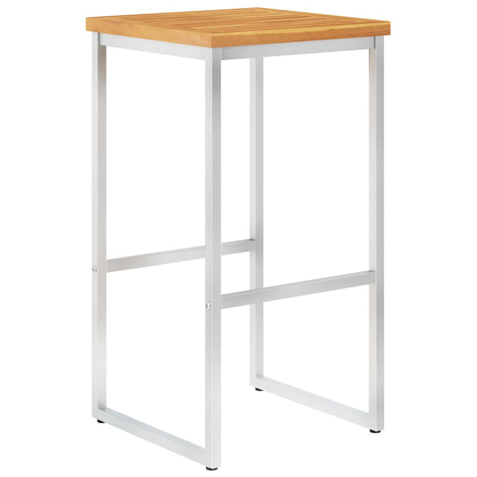 vidaXL Bar Chairs 4 pcs Solid Acacia Wood and Stainless Steel