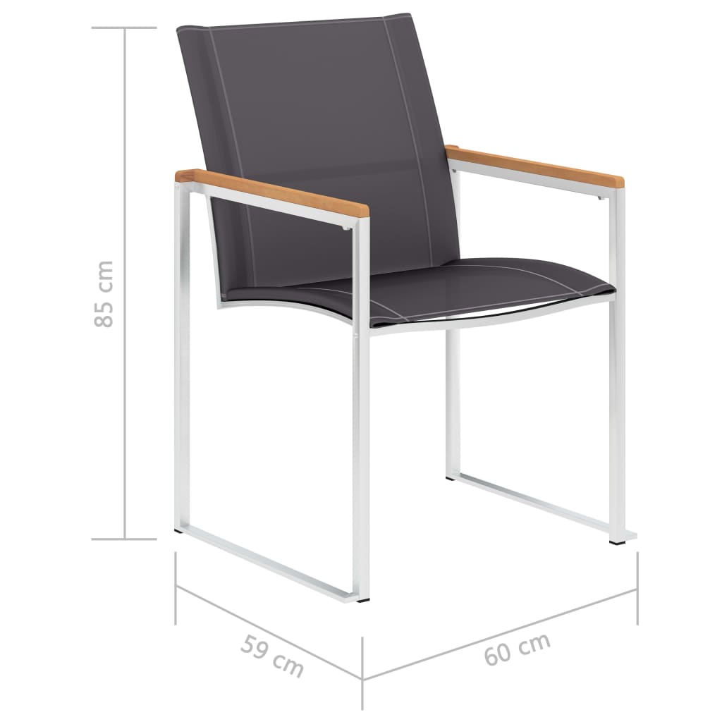 vidaXL Garden Chair | Set of 4 | Grey
