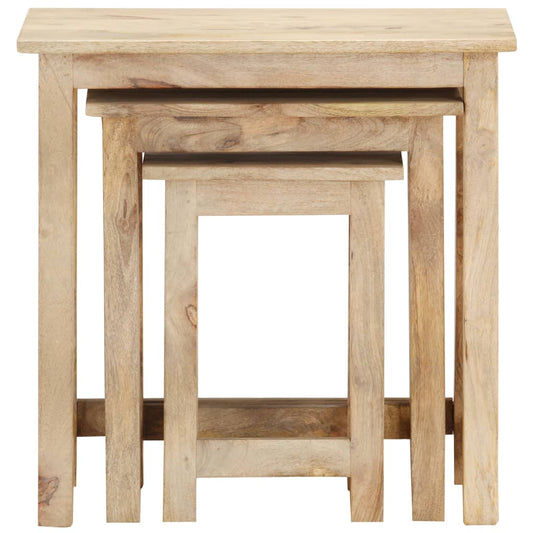 287489 vidaXL Nesting Tables 3 pcs Solid Mango Wood