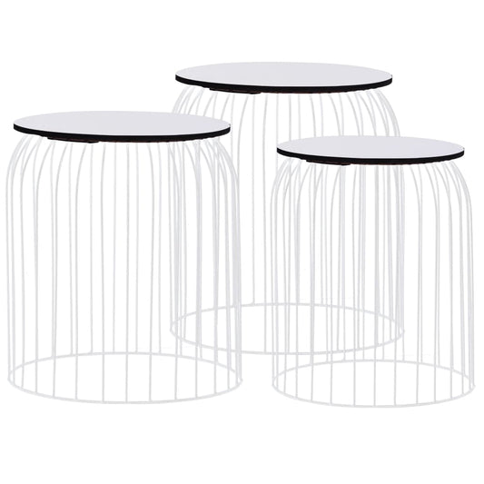 287656 vidaXL Coffee Tables 3 pcs White