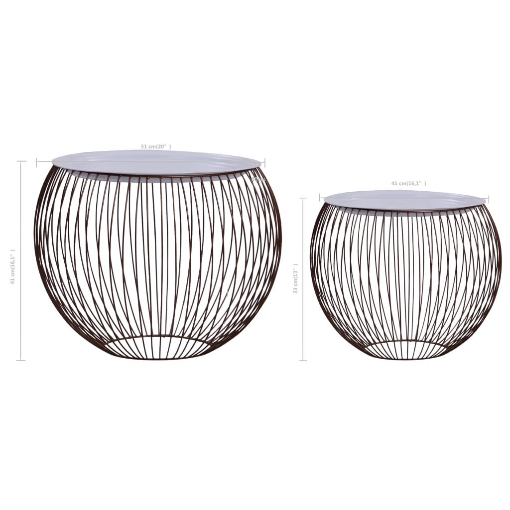 287660 vidaXL Coffee Table 2 pcs Gold