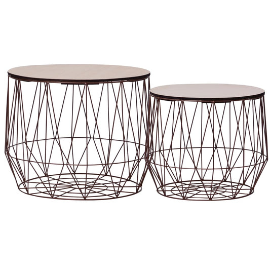 287661 vidaXL Coffee Table 2 pcs Copper
