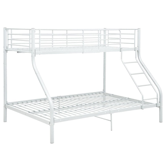 vidaXL Bunk Bed | White | Powder-Coated Metal | 90x200 cm / 140x200 cm
