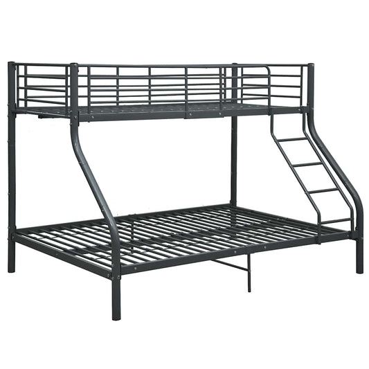 vidaXL Bunk Bed Frame without Mattress Black Metal 140x200 cm/90x200 cm