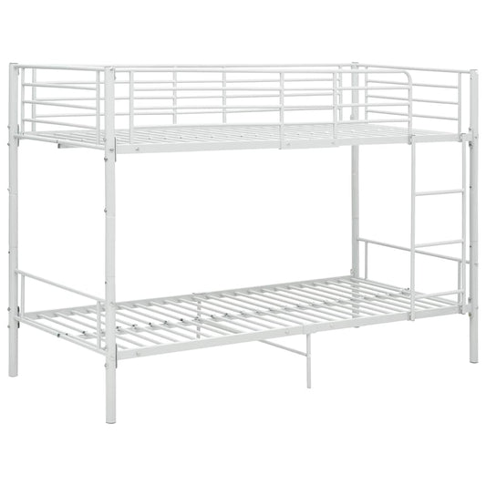 vidaXL Bunk Bed without Mattress White Metal 90x200cm