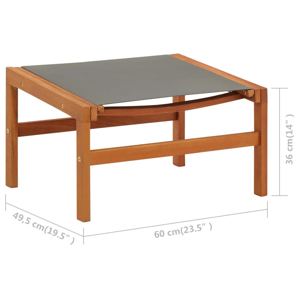 vidaXL Garden Chair | Grey | Solid eucalyptus wood and textilene | Medium