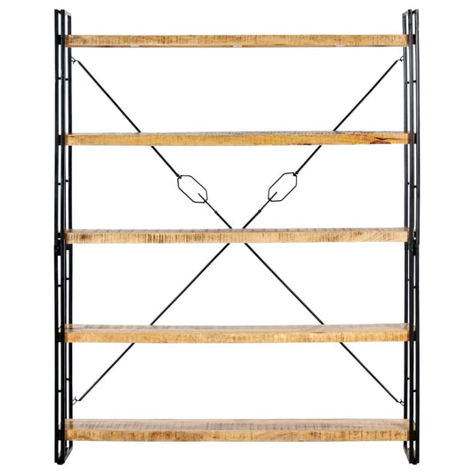 286580 vidaXL 5-Tier Bookcase 140x30x180 cm Solid Mango Wood