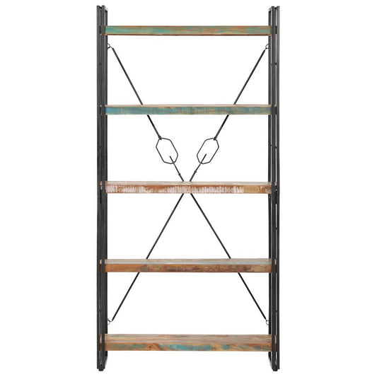 vidaXL 5-Tier Bookcase 90x30x180 cm Solid Reclaimed Wood