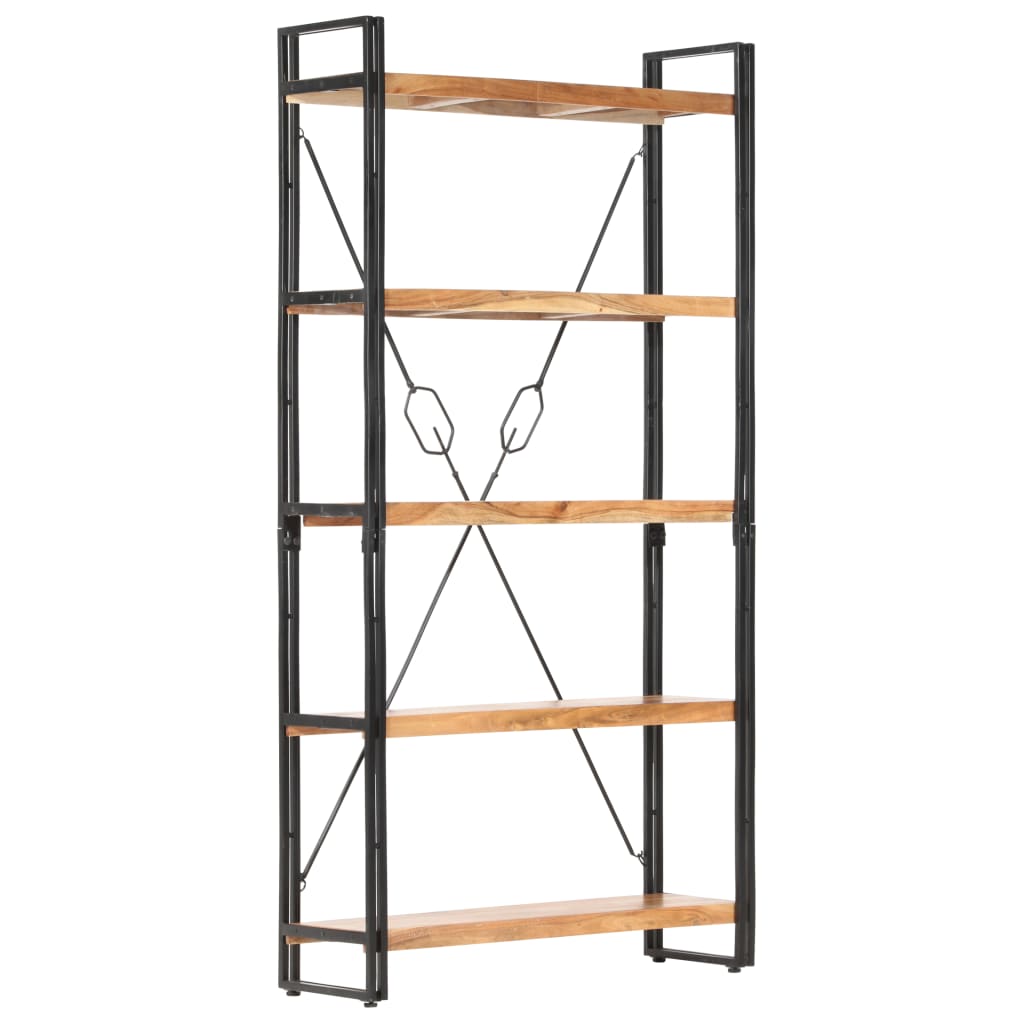 vidaXL 5-Tier Bookcase 90x30x180 cm Solid Acacia Wood
