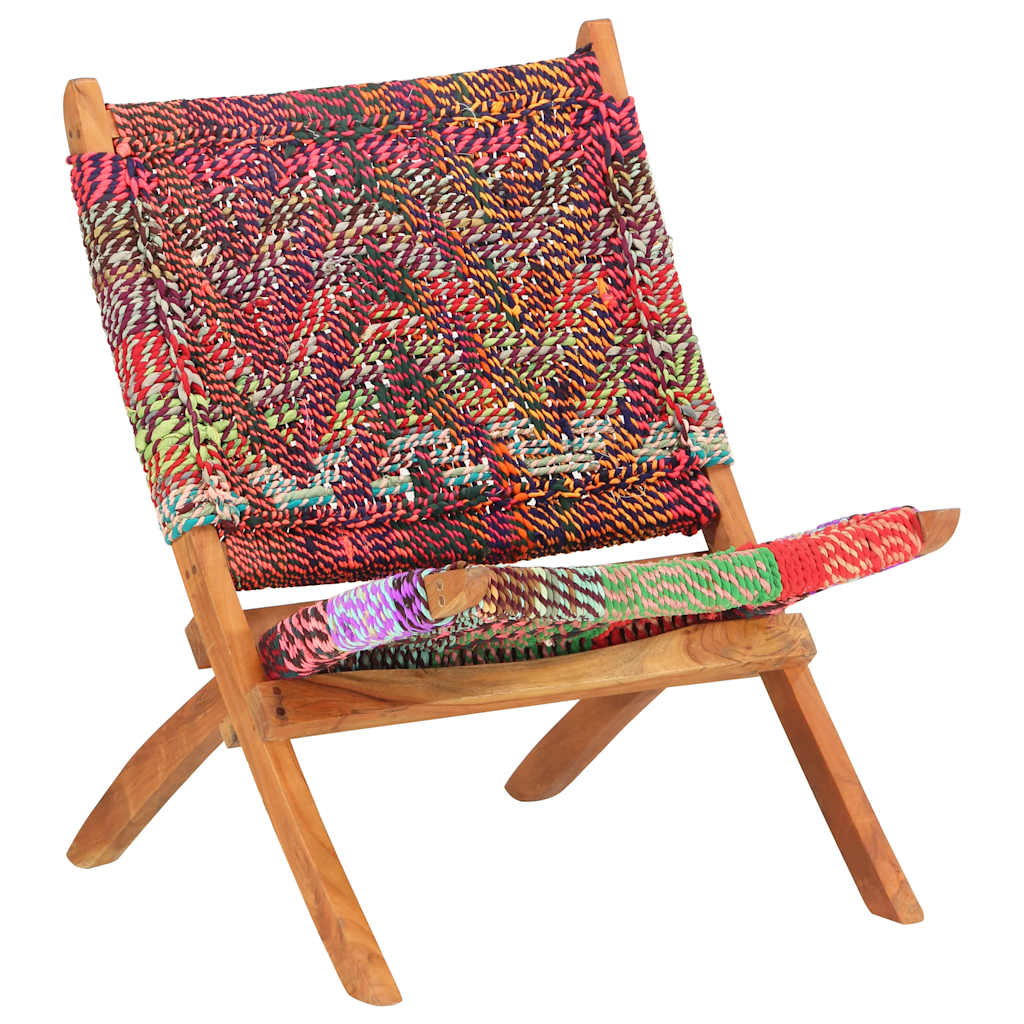 286608 vidaXL Chindi Folding Chair Multicolours Fabric