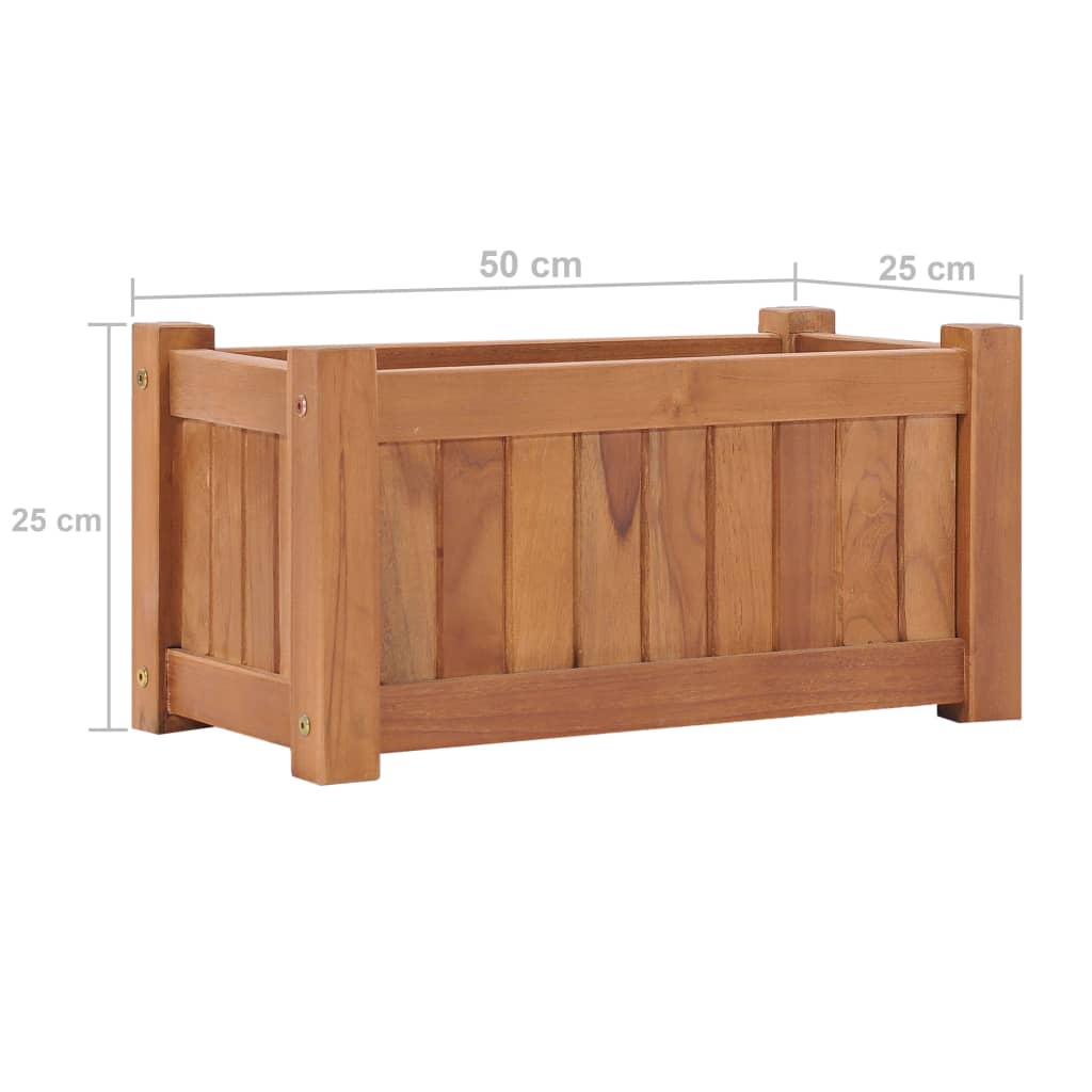 vidaXL Raised Bed | Teak | Solid Teak Wood | 50x25x25 cm | Durable | Planter