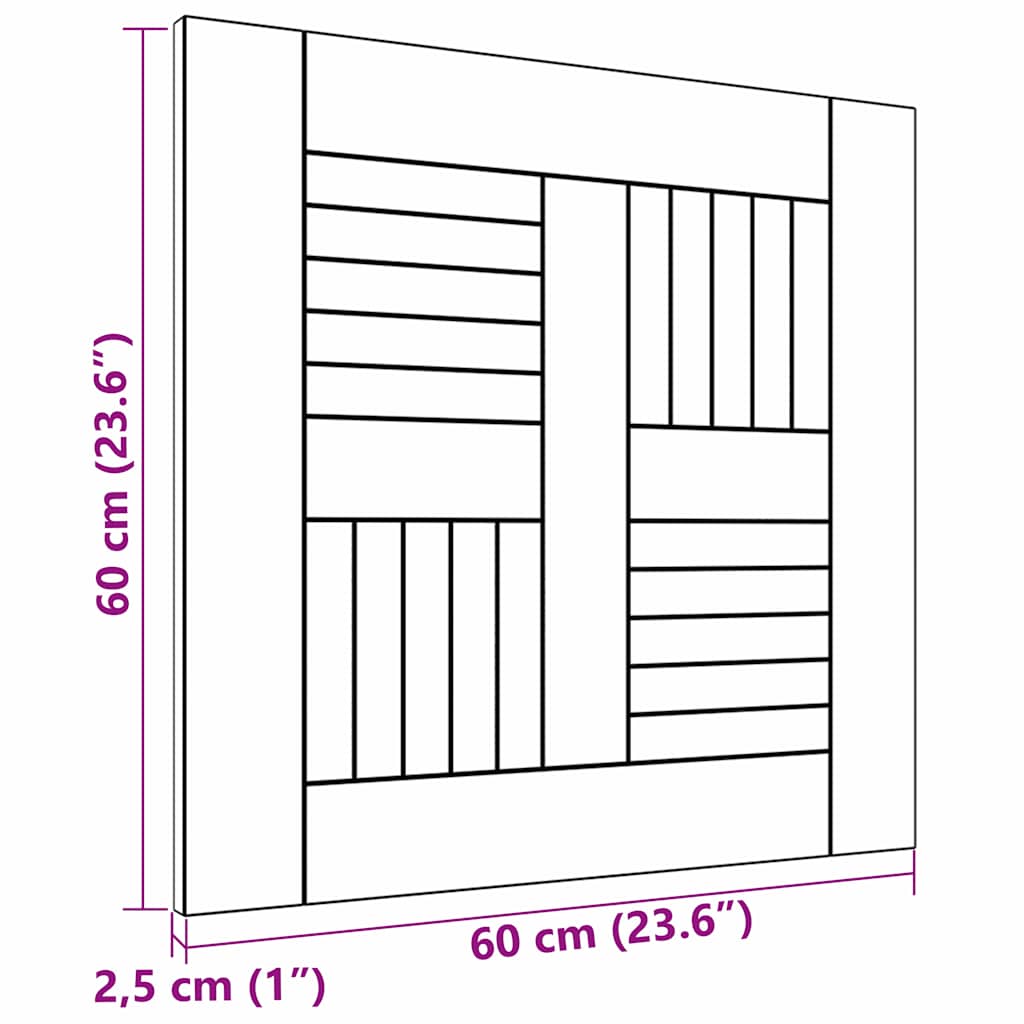 vidaXL Table Top Solid Teak Wood 60x60x2.5 cm