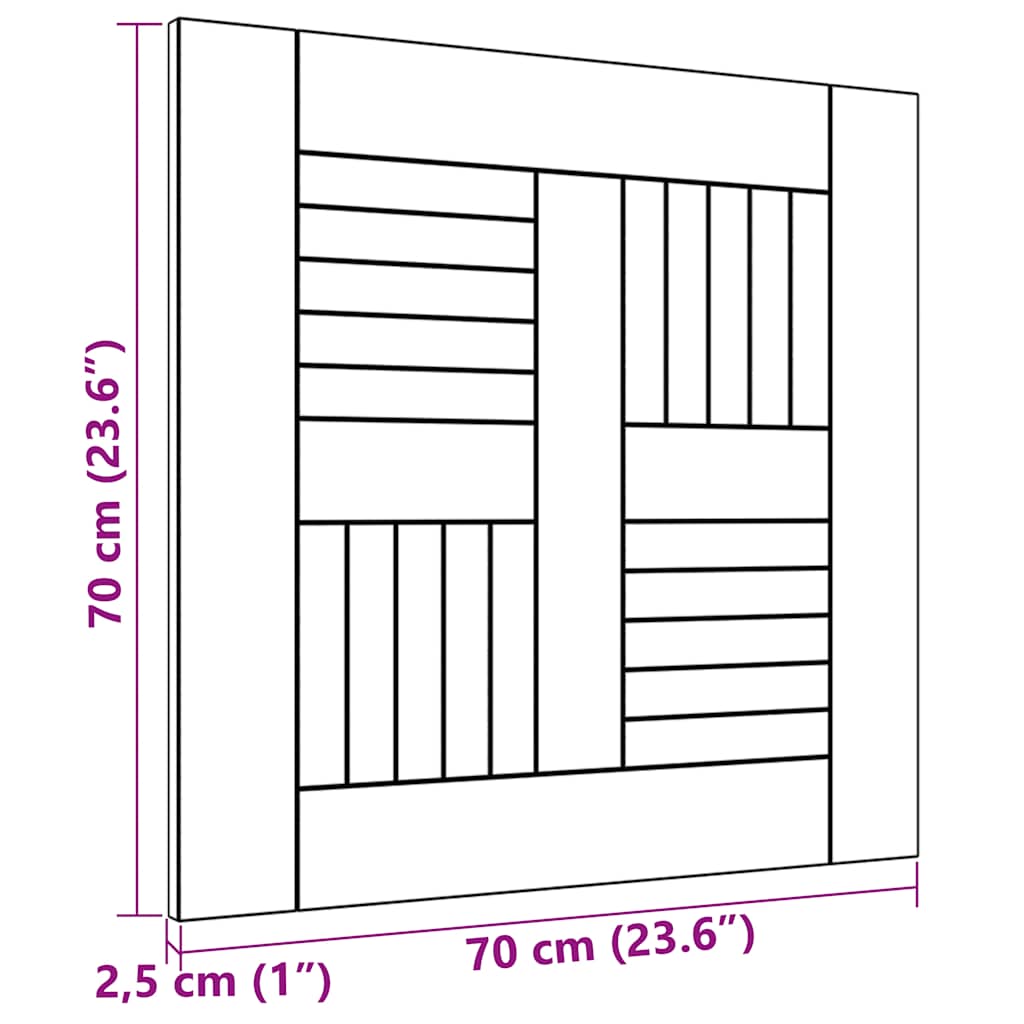 vidaXL Table Top Solid Teak Wood 70x70x2.5 cm