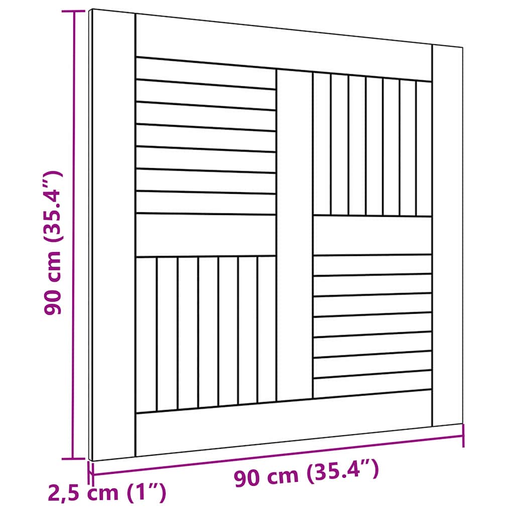 vidaXL Table Top Solid Teak Wood Square 90x90x2.5 cm