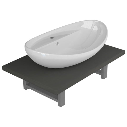 279333 vidaXL Two Piece Bathroom Furniture Set Ceramic Grey (283806+140678)