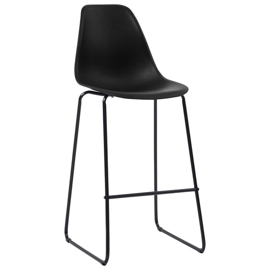 vidaXL Bar Chairs 6 pcs Black Plastic
