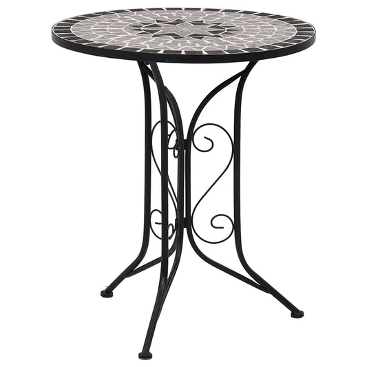 279690 vidaXL 3 Piece Mosaic Bistro Set Ceramic Tile Grey(46715+46716)