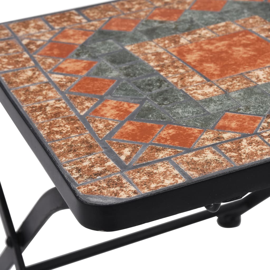 vidaXL Mosaic Bistro Set | Terracotta, Grey, Orange