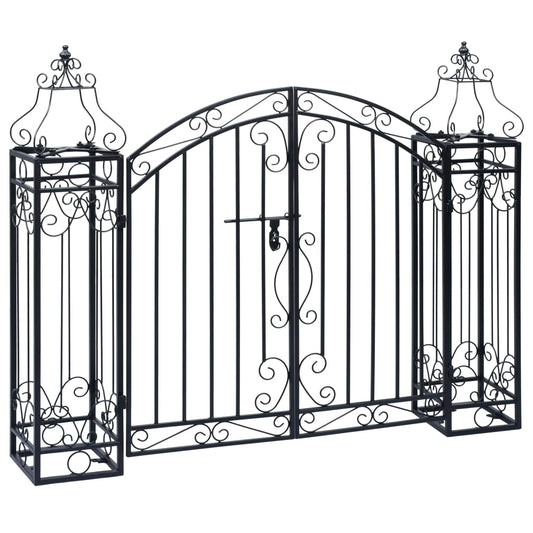 vidaXL Ornamental Garden Gate Wrought Iron 122x20.5x100 cm