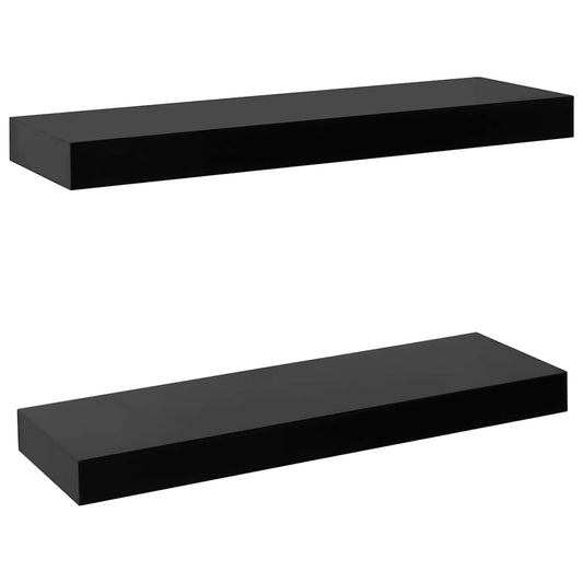288200 vidaXL Floating Wall Shelves 2 pcs Black 40x20x3,8 cm