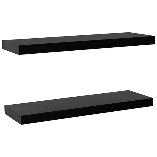 288202 vidaXL Floating Wall Shelves 2 pcs Black 80x20x3,8 cm