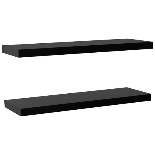 288204 vidaXL Floating Wall Shelves 2 pcs Black 120x20x3,8 cm