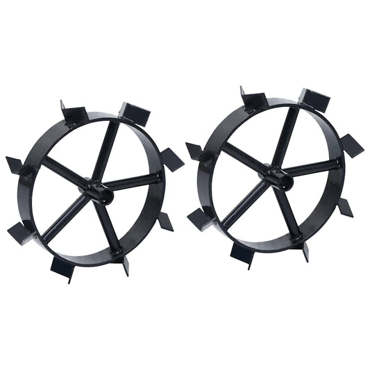 vidaXL Metal Wheels for 6,5 HP Petrol Tiller 2 pcs