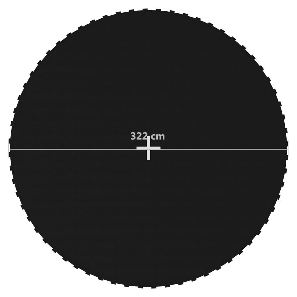 92404 vidaXL Jumping Mat Fabric Black for 12 Feet/3,66 m Round Trampoline